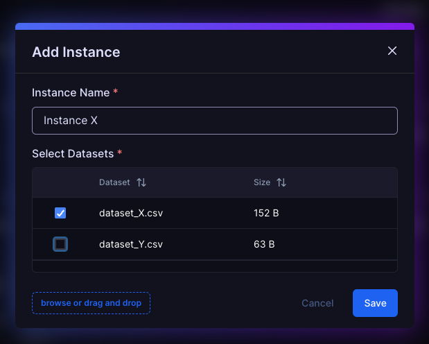 Dataset X Interface